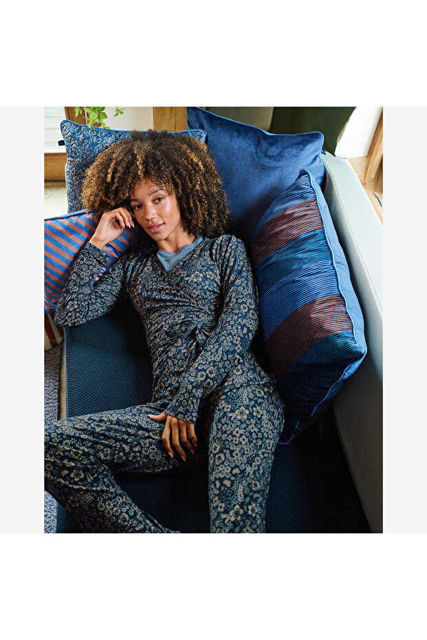 Blake Mavi Viscose Pantolon - 4