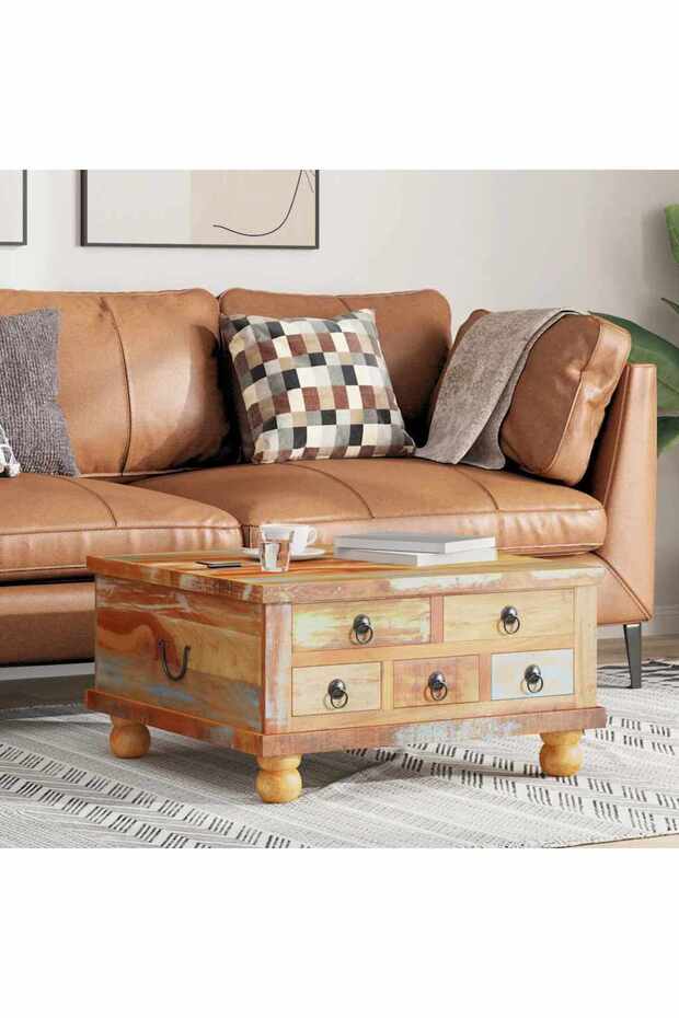 Coffee Table Reclaimed Wood 70x70x38 cm
