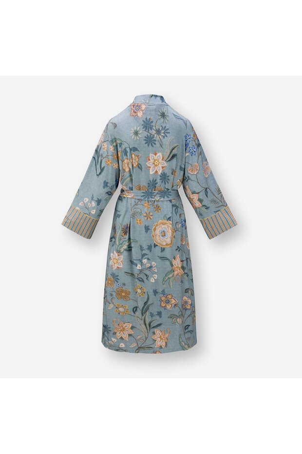 Noa Mavi Viscose Kimono - 5