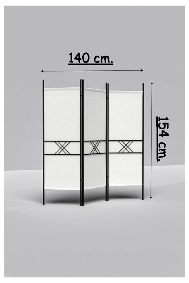 BEYAZ 3 KANAT PARAVAN 1443B - 2
