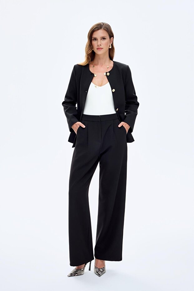 Women's Canvas Pants Pnt00914 Black