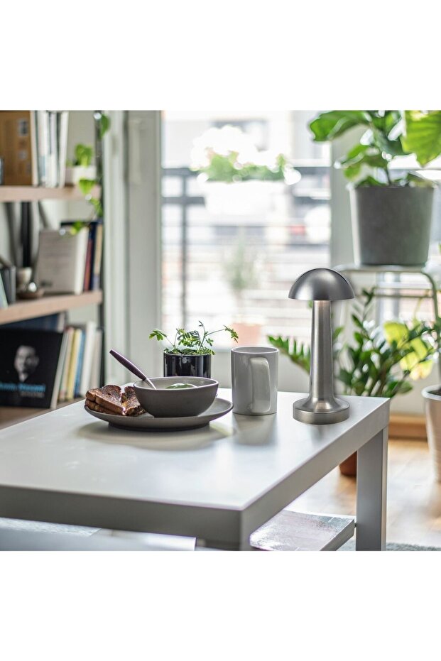 DOKUNMATİK MANTAR MASA LAMBASI 3 IŞIK RENGİ IŞIK KISILIP AÇILABİLİR ŞARJLI - 3