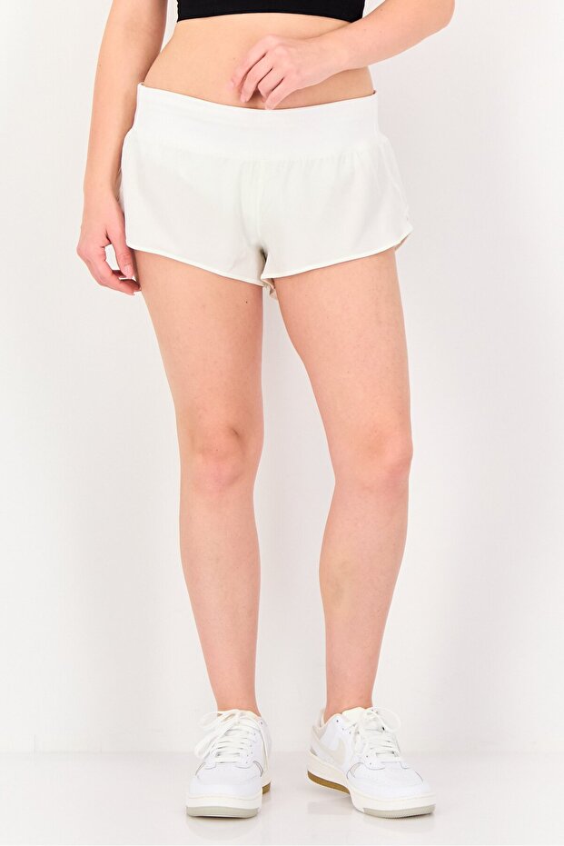 Women Sportswear Fit Drawstring Running Shorts, White