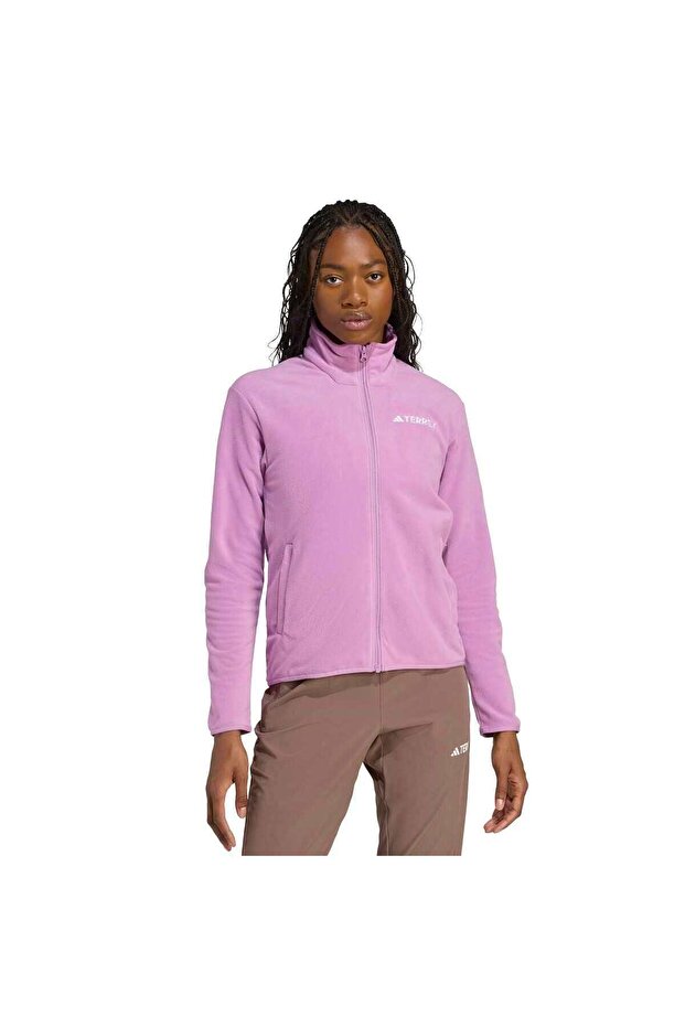 Mt Esseantials Women's Pink Mock Neck Jacket