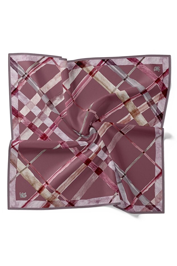 Striped Geometric Argyle Pattern Sparkling Crystal Scarf