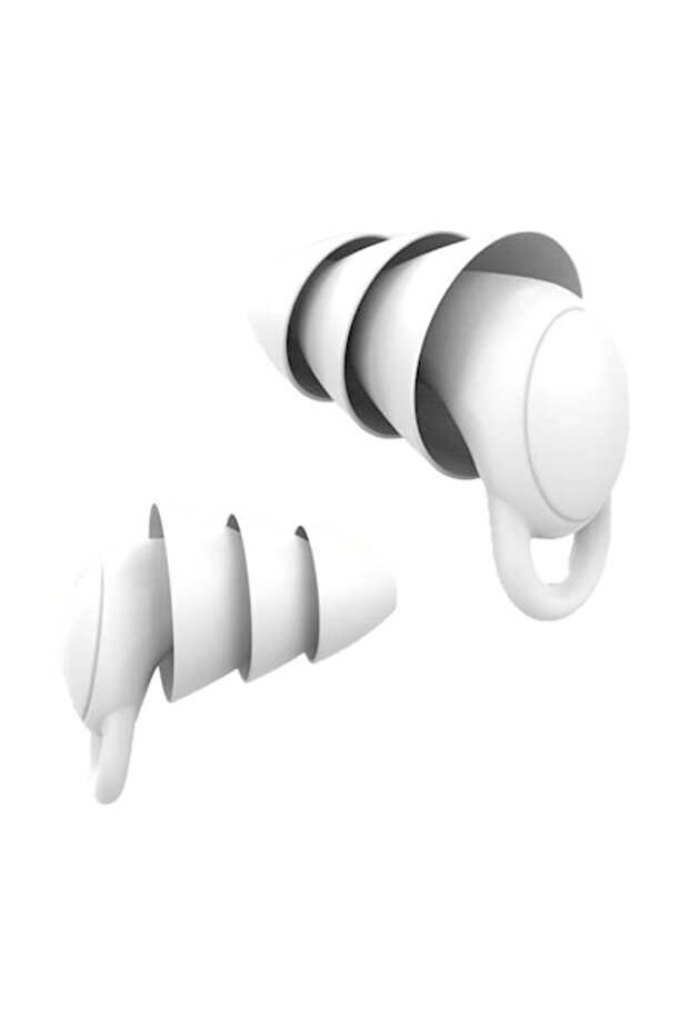 Set of 2 earplugs, nano 3D silicone, reusable, 40dB noise reduction, waterproof, White - 1