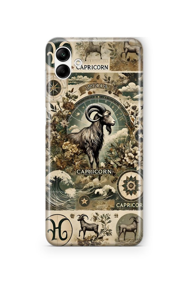 Samsung Galaxy A07 Compatible Capricorn Patterned Transparent Phone Case