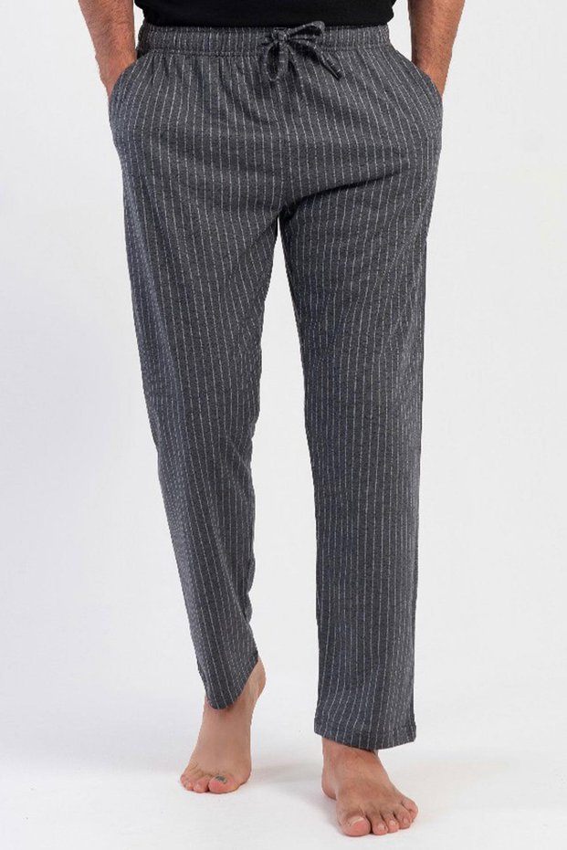 100% Cotton Vienetta Men's Single Bottom Pocket Pajamas, Tie at the Waist
