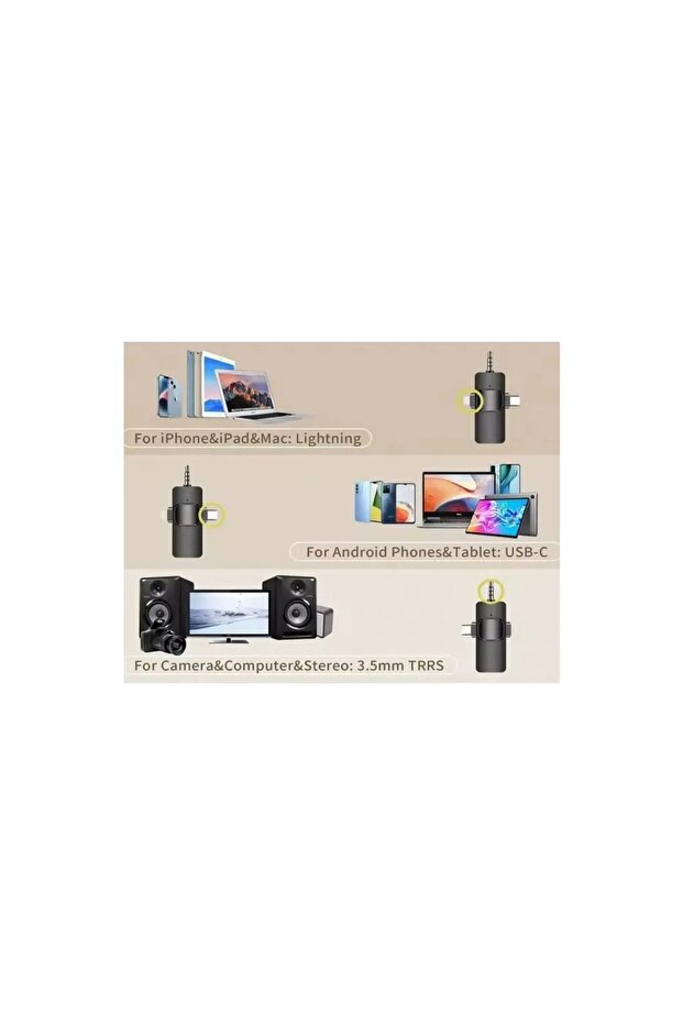 F11-2 Profesyonel 2 Lİ Kablosuz Yaka Mikrofonu 3in1 Mikrofon Type-C/Lightning/Jack - 4