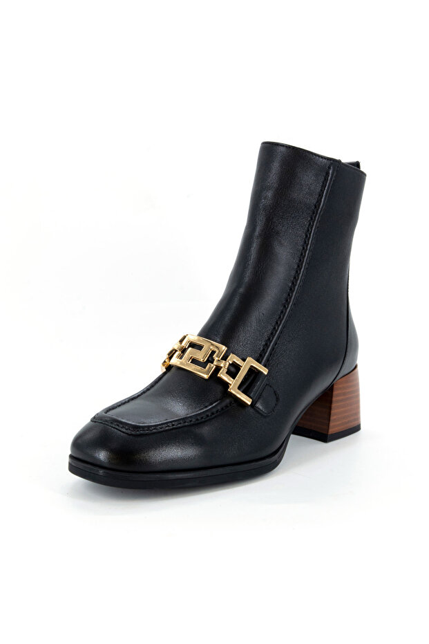 D25KB-8270 Siyah Kırışık Rugan Kadın Bot - 1