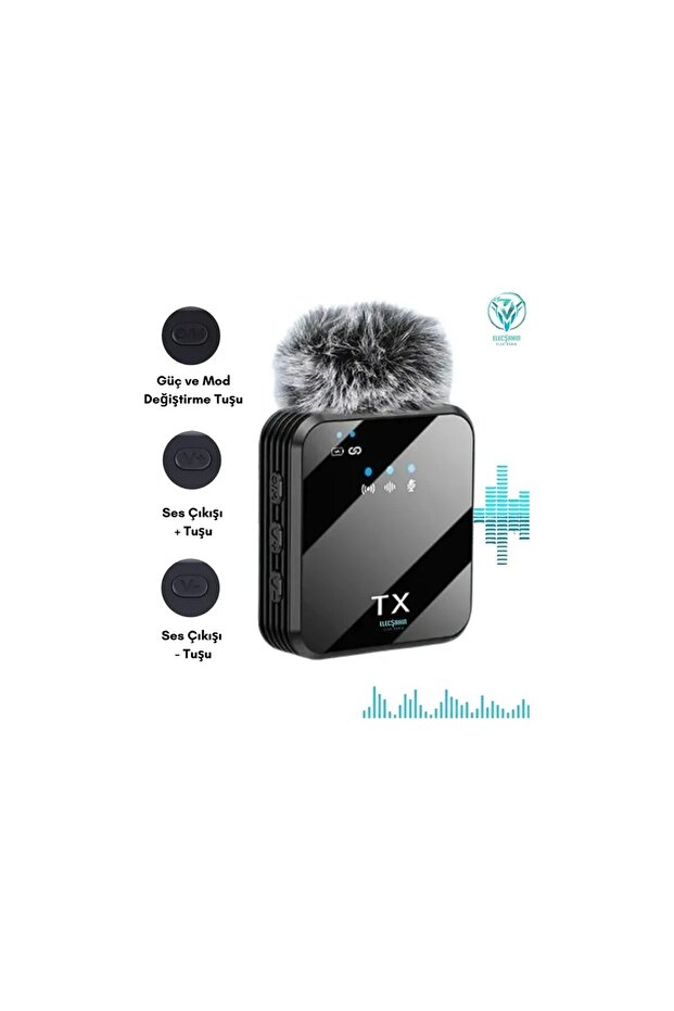 F11-2 Profesyonel 2 Lİ Kablosuz Yaka Mikrofonu 3in1 Mikrofon Type-C/Lightning/Jack - 1