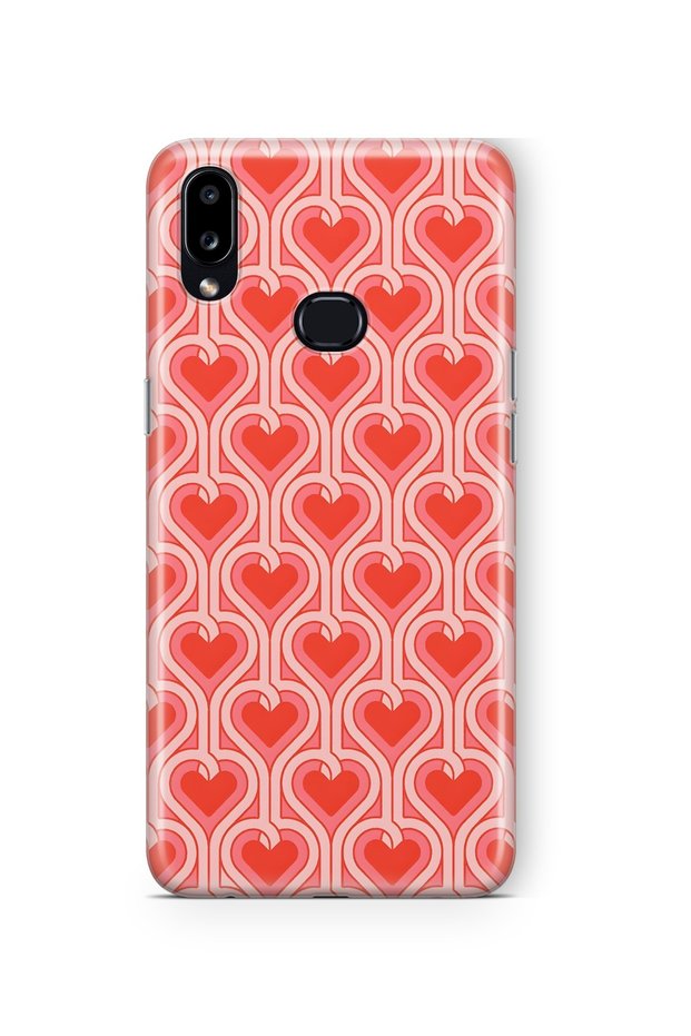 Samsung Galaxy A20 / A30 Compatible Retro Heart Pattern Transparent Phone Case
