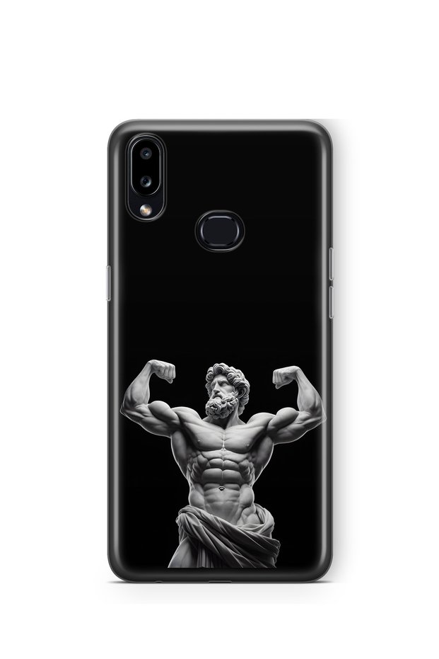 Samsung Galaxy A10S Compatible Ancient Statue Muscular God Pattern Transparent Phone Case