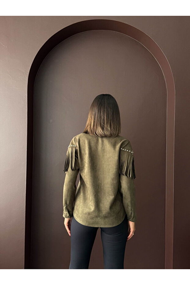 PÜSKÜLLÜ DROPLU SCUBA SÜET GÖMLEK - 5