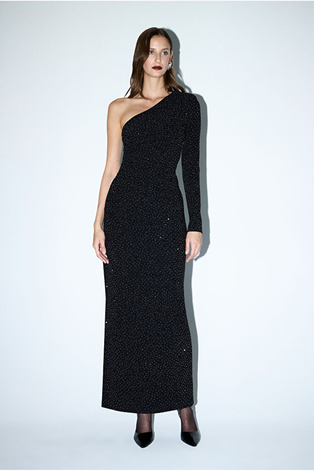 Mert Aslan Asimetrik Örme Elbise - 1