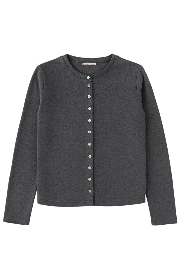 4771 Kadın Örme Basic Selanik Hırka Antrasit - 1