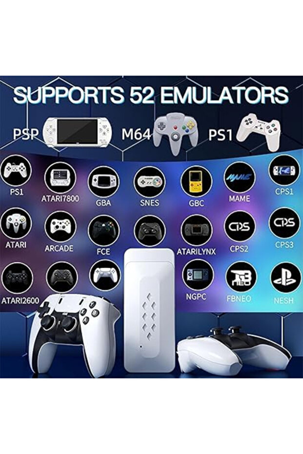 وحدة تحكم ألعاب M22 | أكثر من 30,000 لعبة | 52 محاكيًا | وحدة تحكم 1080p جاهزة للتوصيل والتشغيل + وحدتا تحكم - 6