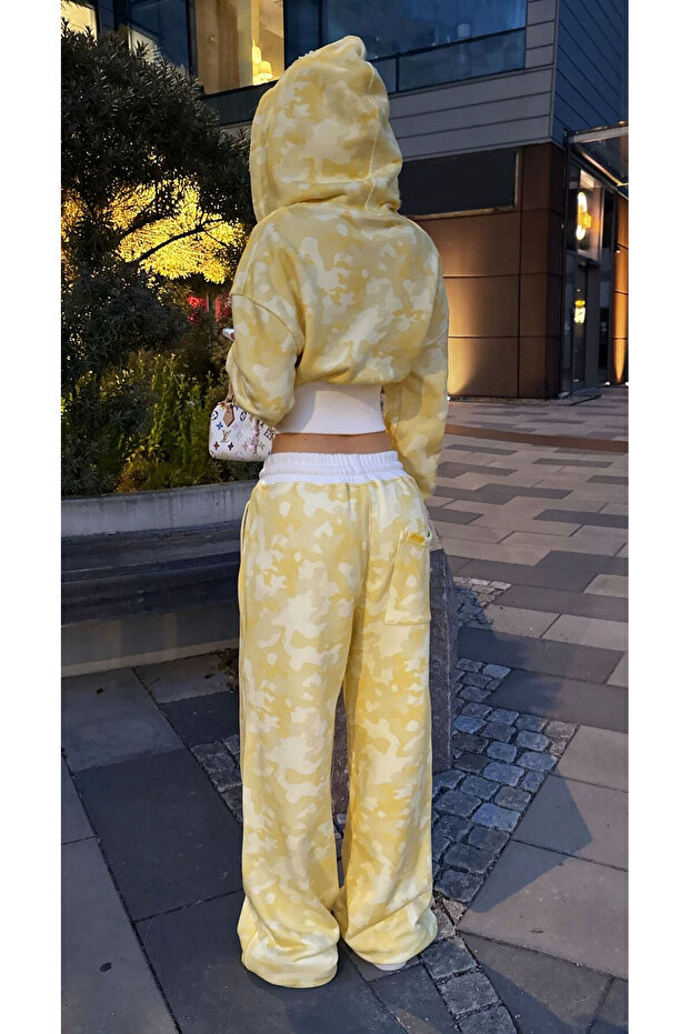 Restock Kamuflaj Baggy Alt Üst Eşofman Takımı ( 3 İplik Şardonlu) - 2