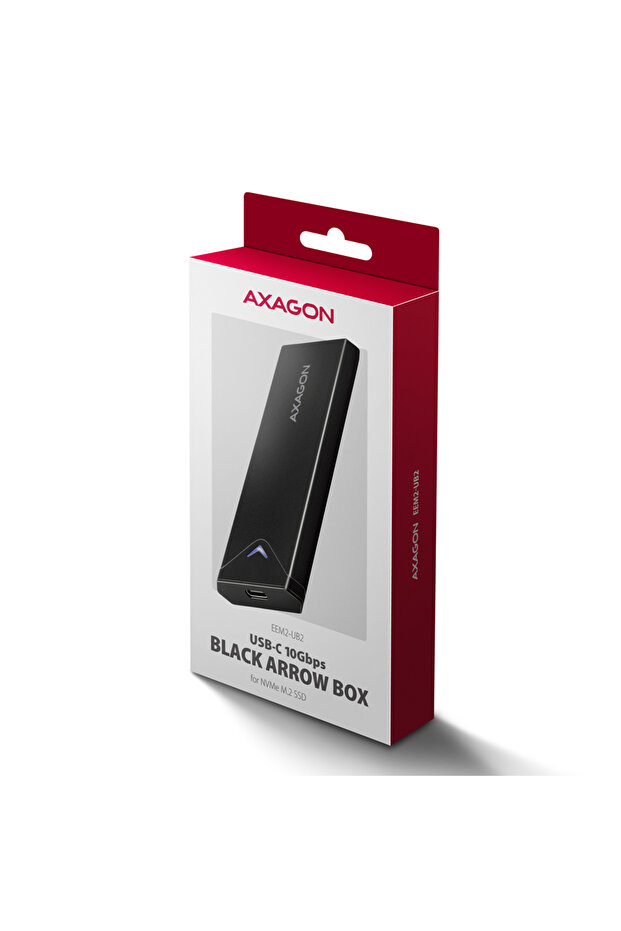 AXAGON External USB-C 10Gbps metal box for M.2 NVMe SSD disks - 12