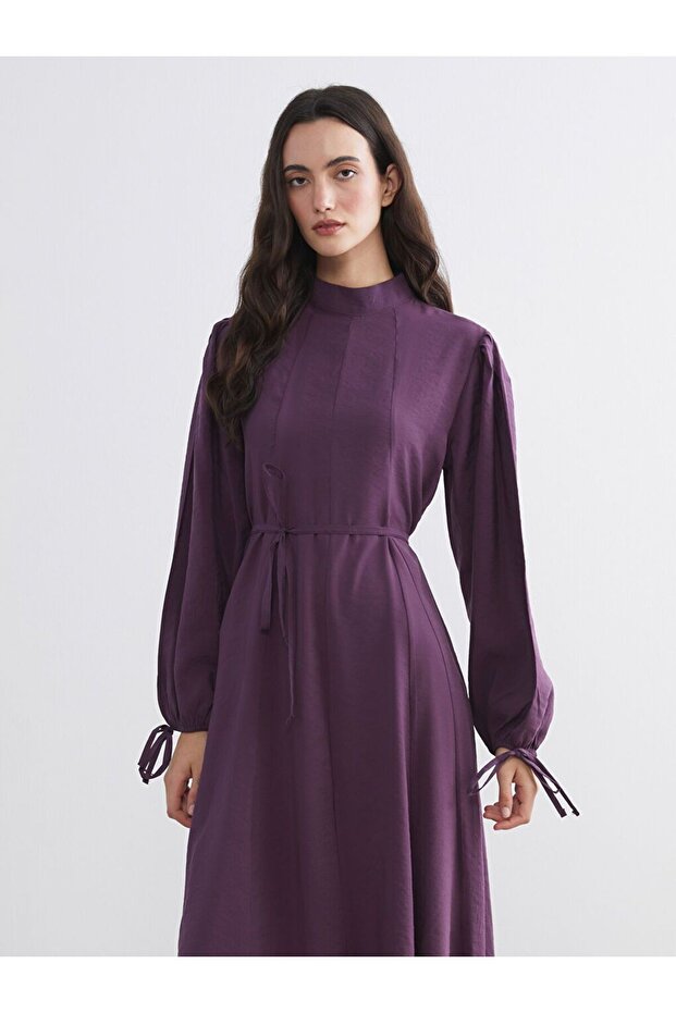 LCW Modest Dik Yaka Modal Karışımlı Belden Oturtmalı Elbise - 2