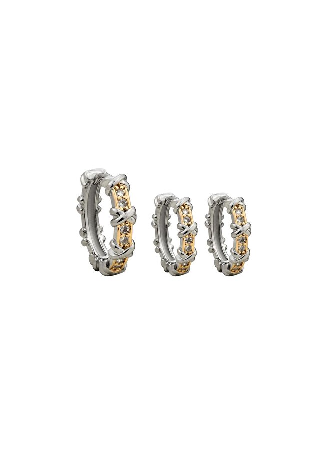 Stoned Triple Earrings Set