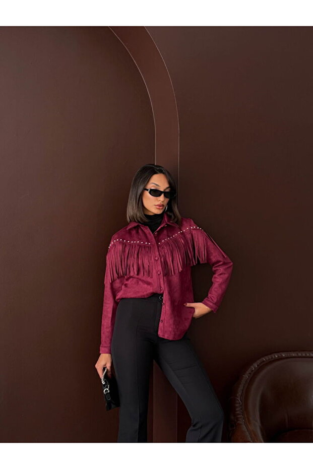 PÜSKÜLLÜ DROPLU SCUBA SÜET GÖMLEK - 3