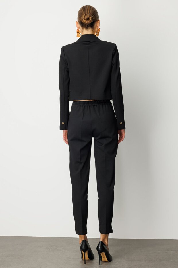 سترة قصيرة ذات ياقة مزدوجة الصدر - 5