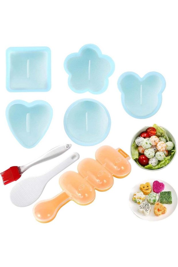 8 Pcs Onigiri Maker Mold, Sushi Onigiri Musubi Maker Mold Kit, Easy to Clean, Not Easy to Break, Su