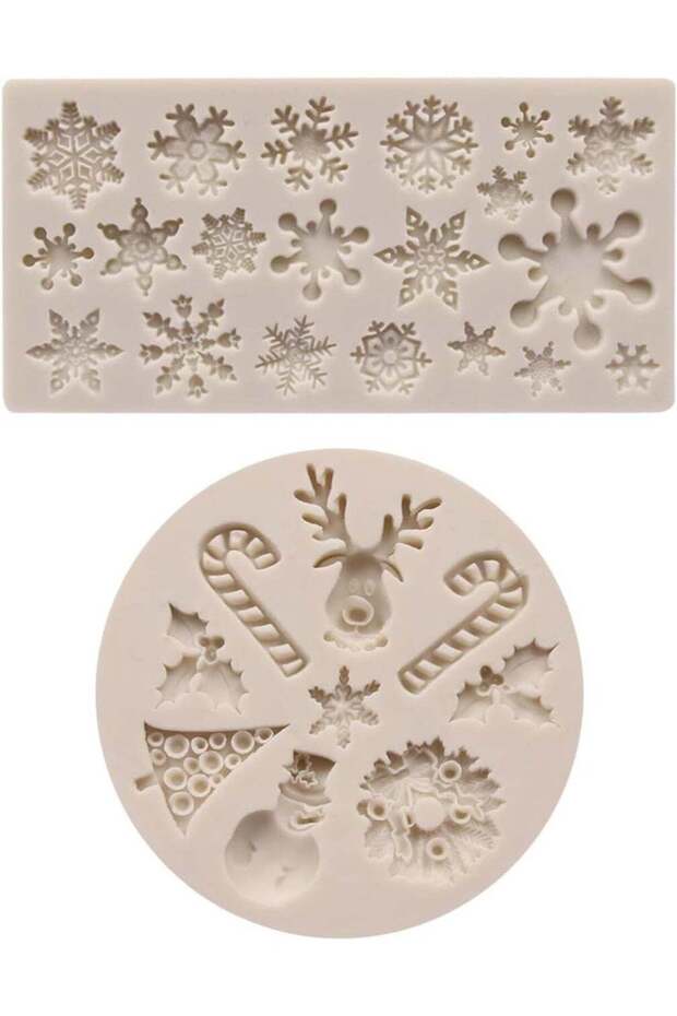 2 Shaped Silicone Molds, Chocolate Mold, Christmas Cake Decoration Tray, Non Stick Food Candy Cane