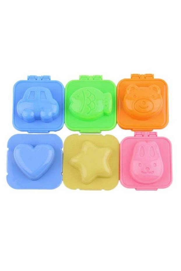 6-Piece Boiled Egg Sushi Rice Mold Set Multicolour 6.5 x 7.5centimeter
