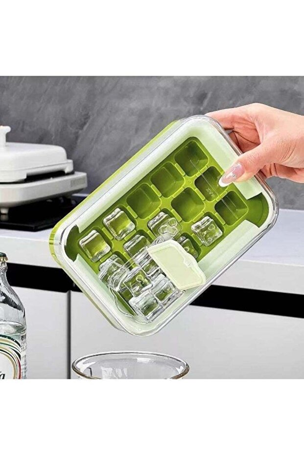 Ice Make Box, Easy water filling, Press One Button To Remove Ice, Easy To Remove The Mold Ice Tray, - 1