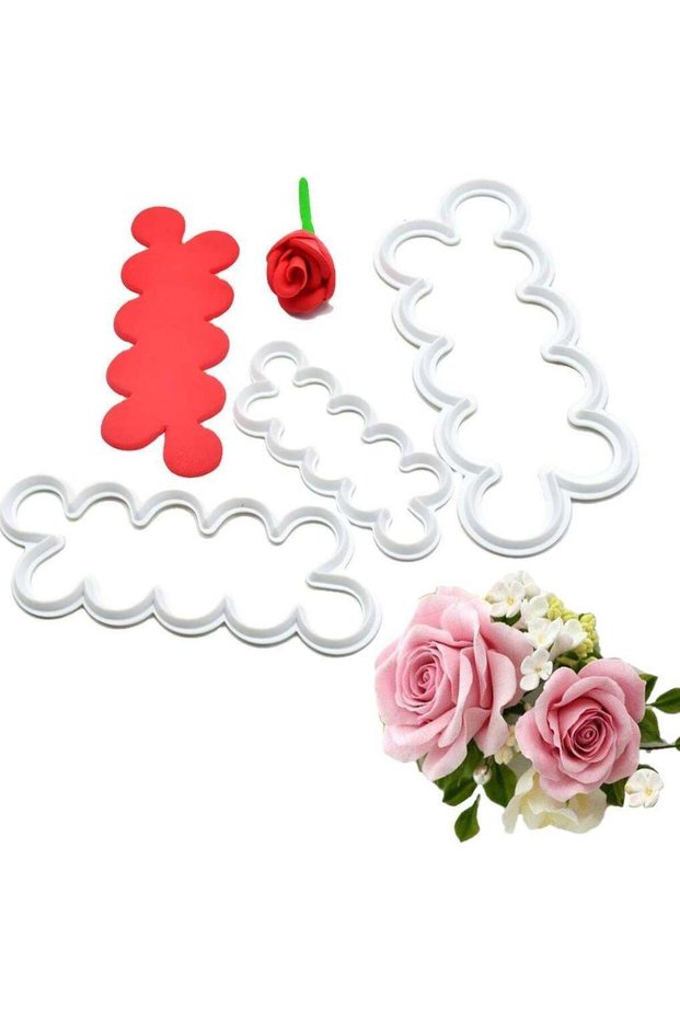 Bake Stunning Rose Petal Cakes - 3PCS 3D Cutter Mould Set for Flower Fondant | Cake Decorating Supp