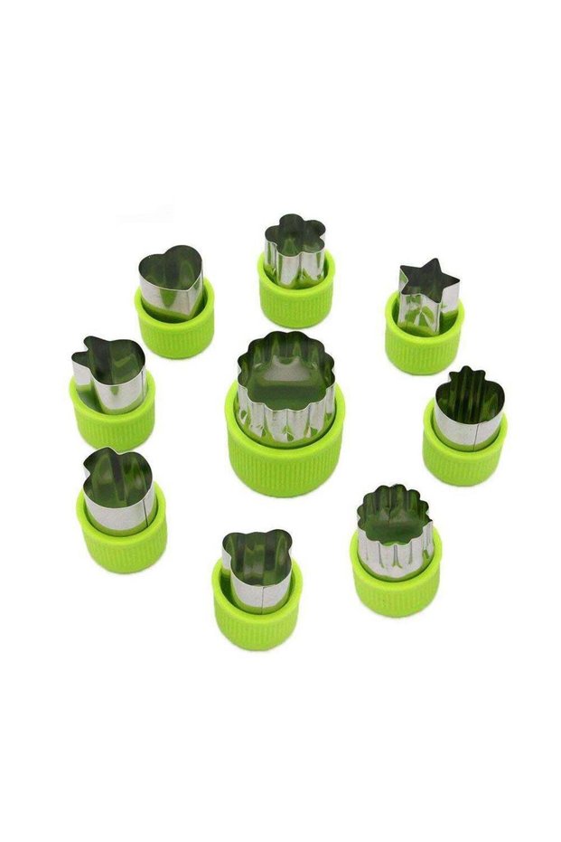 Fun and Versatile 9-Piece Vegetable Cutter Shapes Set for Kids Baking and Food Crafting, Includes M