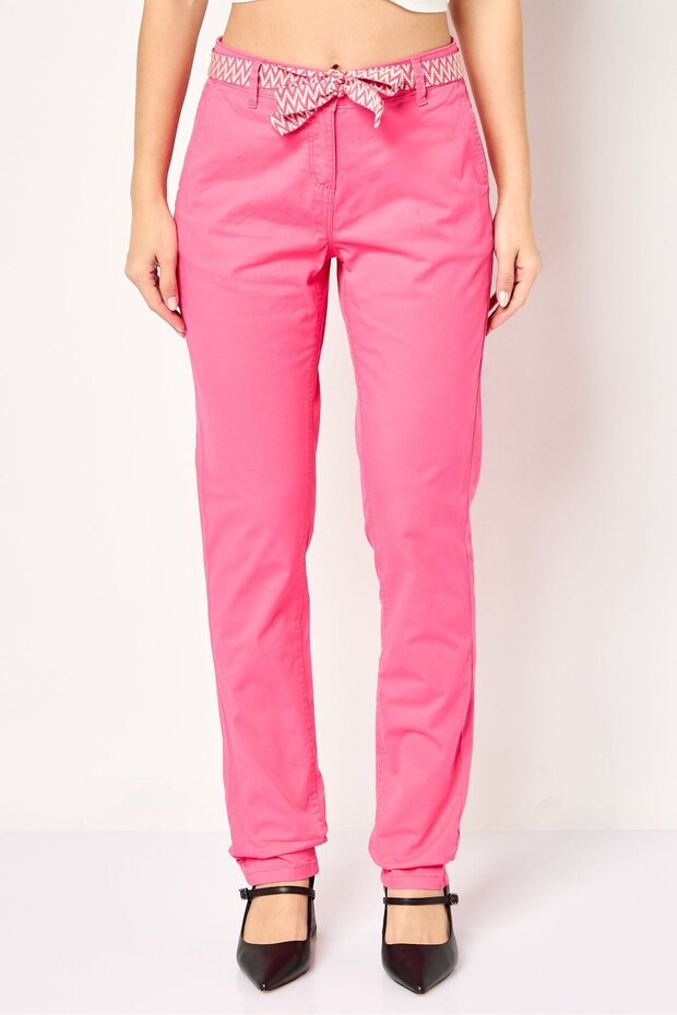 Women Regular Fit Solid Stretchable Formal Pants, Pink