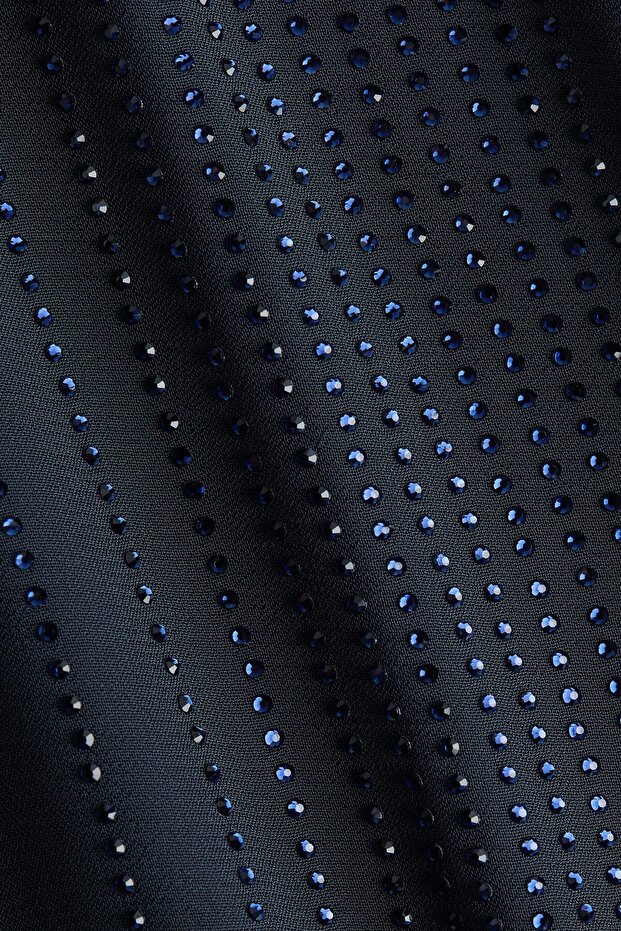 İşlemeli ve Arkası Degaje Yakalı Elbise - 2