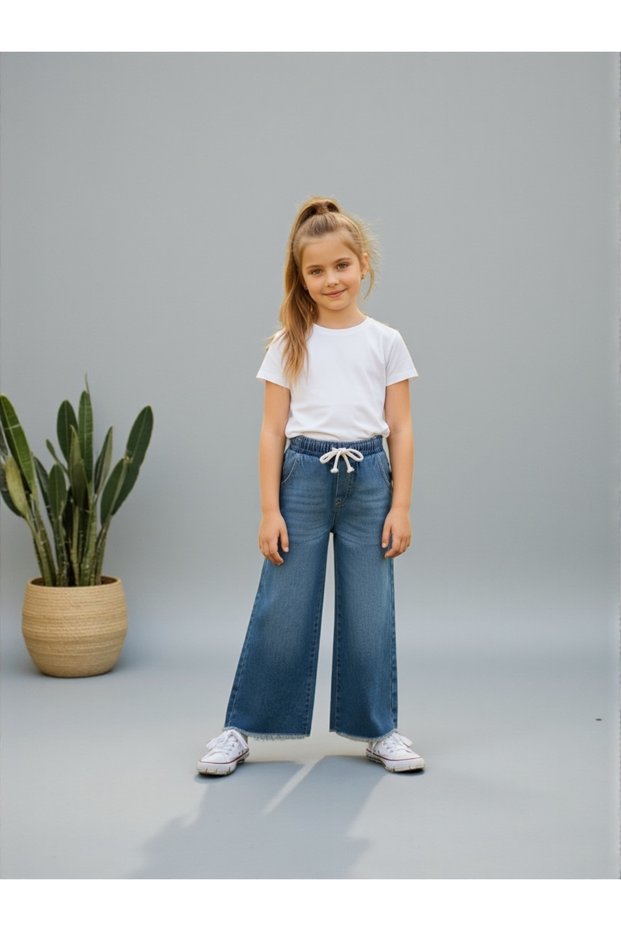 Girl's Wide Baggy Fit Wide Leg Jeans