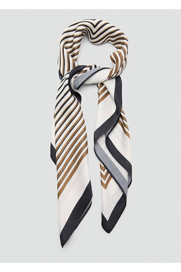 Geometrik çizgi desenli fular - 3