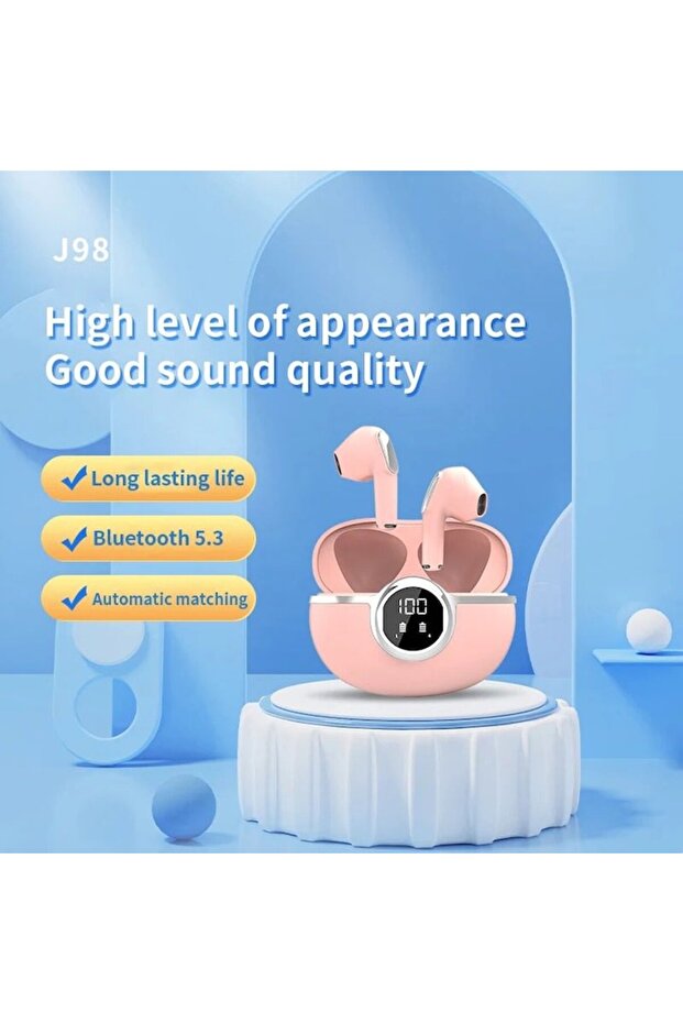 Căști Bluetooth J98 PRO - Roz - 2