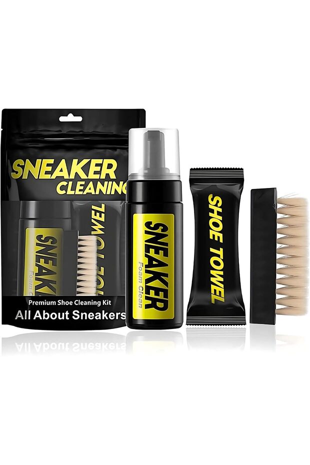 Premium Shoe & Sneaker Cleaning Kit – Foam Cleaner, Suede Brush, Microfiber Towel & Shoe Wip