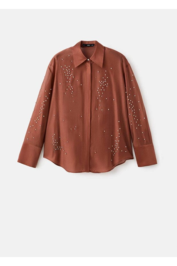 Lyocell strass taşlı gömlek - 3