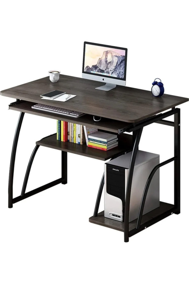 Practical computer table with stylish design and smart storage shelves - 4