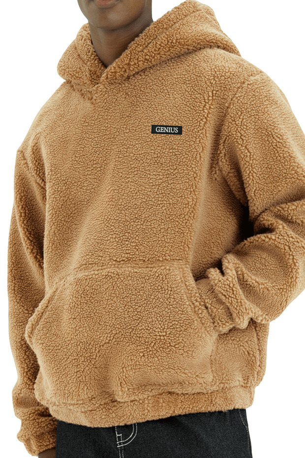 Men's Hooded Polar Sherpa Lamb Fabric Inside İ Fleece-Lined Hooded Sweatshirt Sherpa-Kap