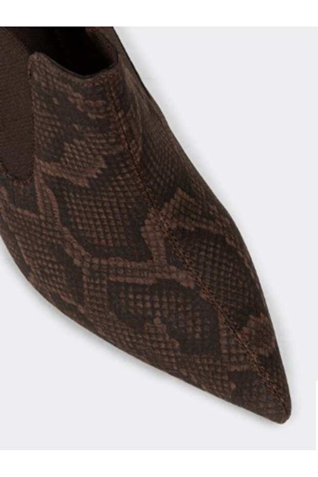 İnce Topuk SivriBurun Şık Botie Zarif Ayakkabı - 5