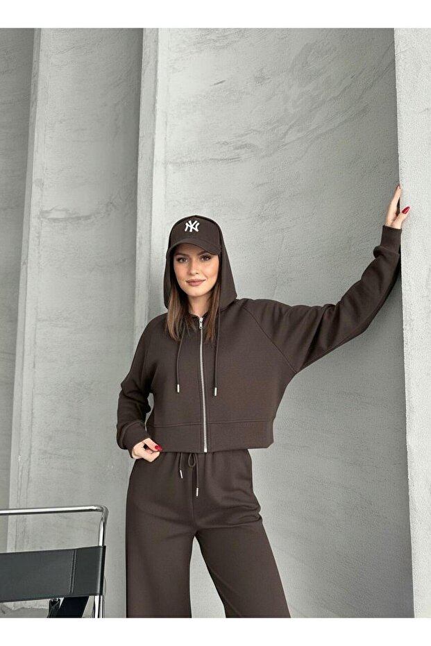 Hooded Crop Tracksuit Set