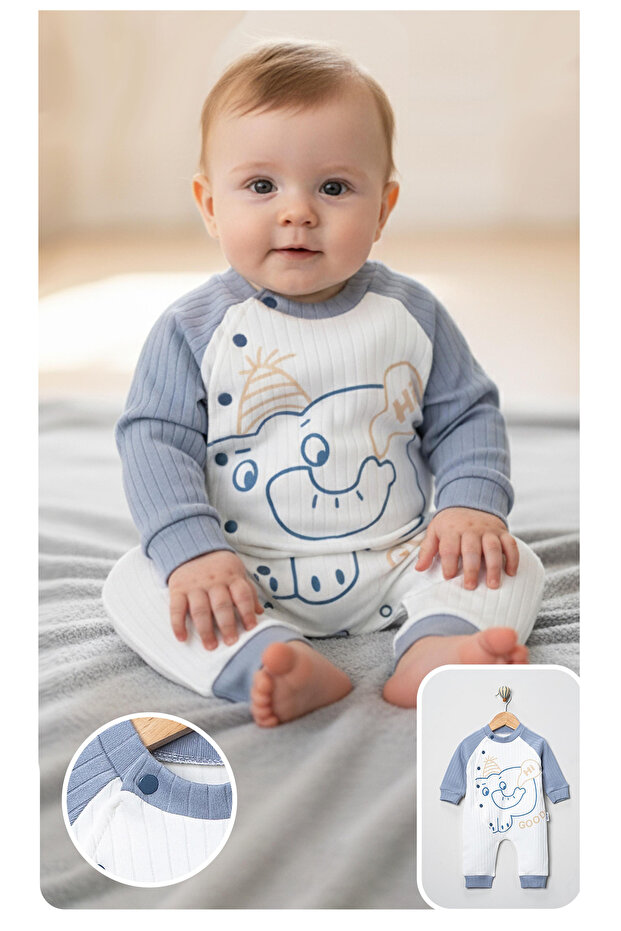 Elephant Printed BABY BOY JUMPSUIT