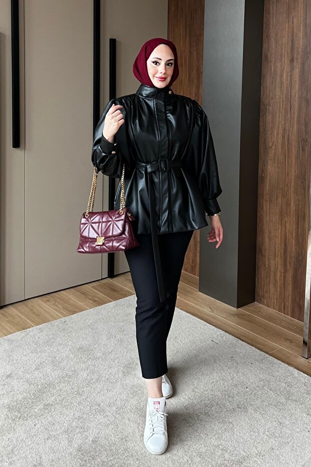 Deri Ceket 1132 Siyah - 3