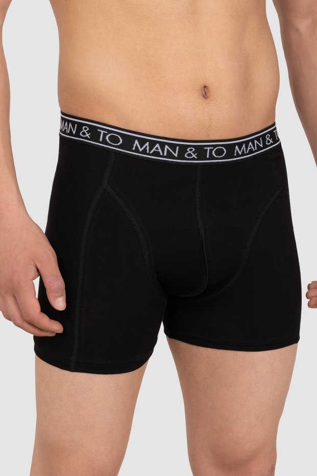 Men's Black Boxer 95% Cotton Lycra Breathable Flexible Comfortable Cut Single Piece