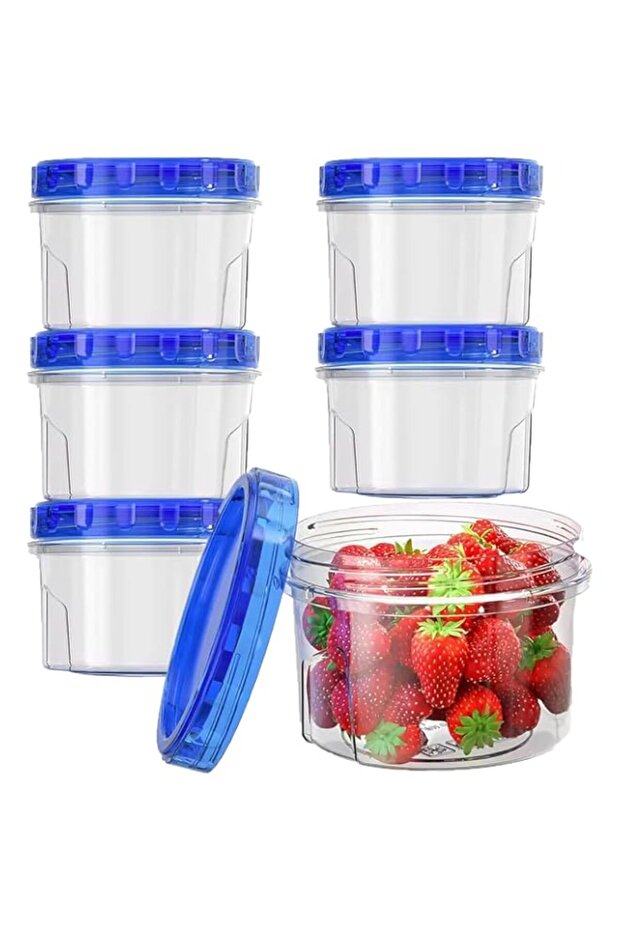Plastic Food Storage Containers With Twist Top Lids, 6 Pack - 16 Oz Freezer Storage Containers, BPA