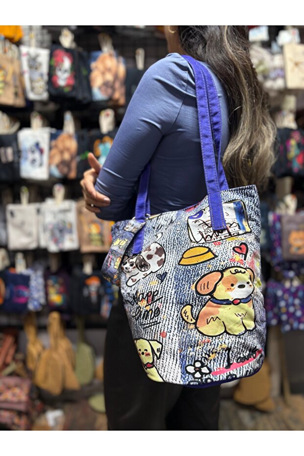 Saira Dog Patterned Ethnic Authentic Shoulder Bag Waterproof Daily Travel Use