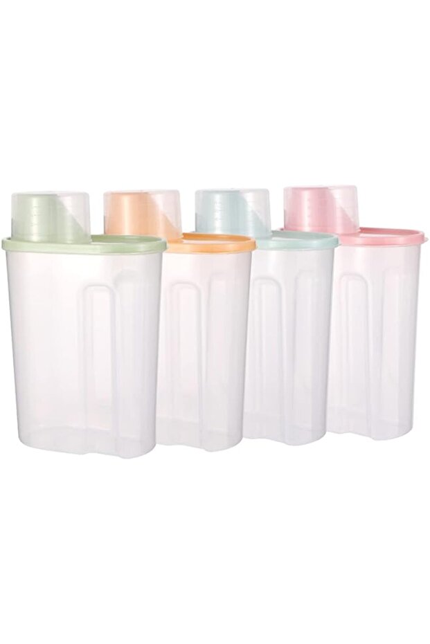 Red Dot Gift Pack of 4 Rice Storage Container,Cereal Containers Set (2.5L*4 Units a Set) with Measu - 1